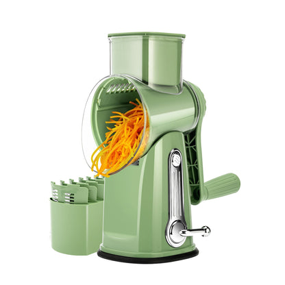 Draaibare kaasrasp en groentesnijder